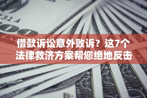 济南借款诉讼意外败诉？这7个法律救济方案帮您绝地反击！