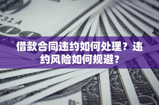 济南借款合同违约如何处理？违约风险如何规避？